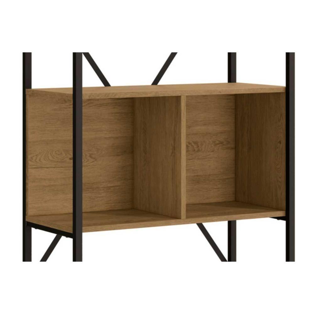 Estante P- Sala Industrial Alta Li014 C- 6 Nichos 72x202cm Canela-branco - Kappesberg - 6