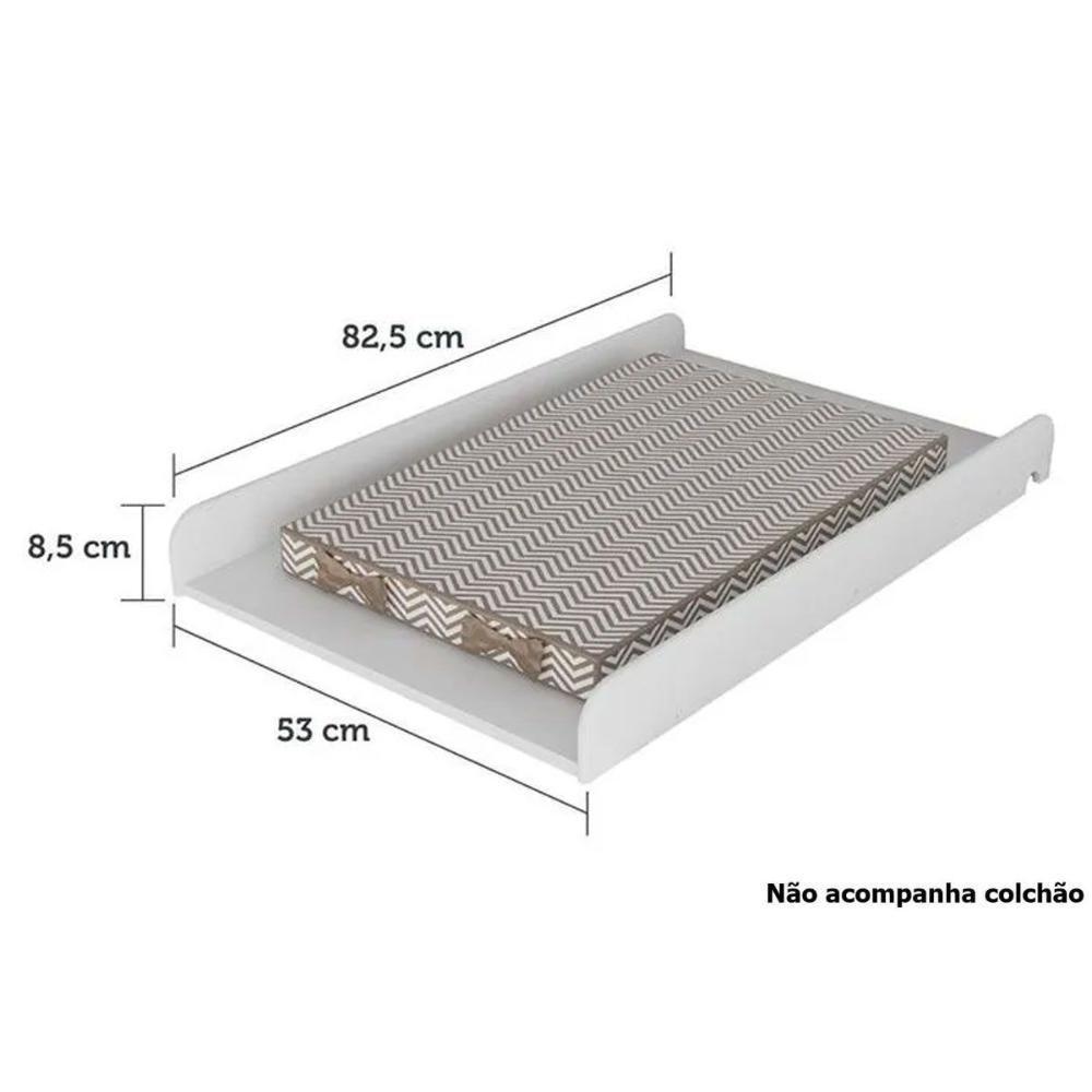 Multiuso De Quarto Bebê Trocador Infantil 711 Branco - Peroba - 2