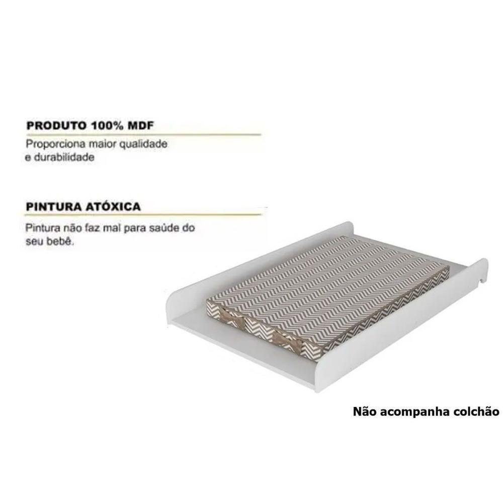 Multiuso De Quarto Bebê Trocador Infantil 711 Branco - Peroba - 3