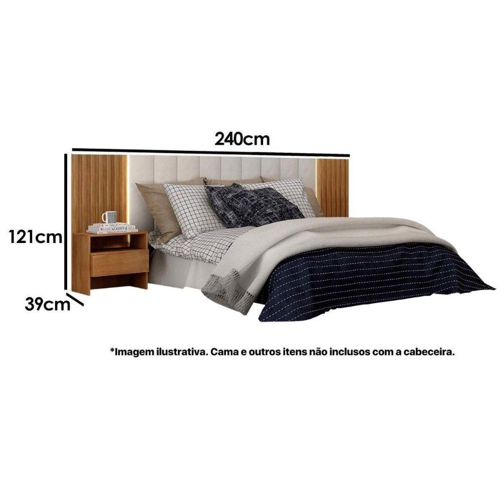Cabeceira Cama Box Madeirado Casal Bandeira-himalaia C- 2 Mesas E 2 Gavetas Cumaru-fendi 25 - Novo Horizonte - 2