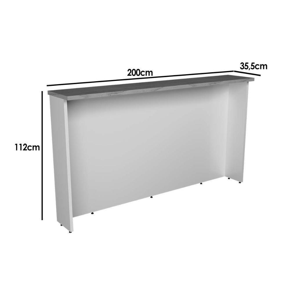 Bancada Ilha Cozinha Ph 3069 évora 200cm Branco-cinza Argila - Herval - 2