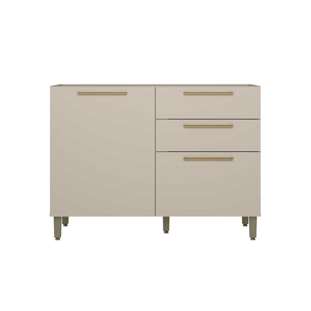 Balcão De Cozinha Atena C- 1 Porta E 3 Gavetas S- Tampo 120cm Off White - Linea Brasil - 5