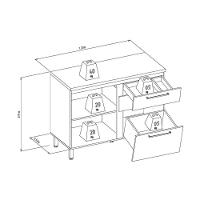 Balcão De Cozinha Atena C- 1 Porta E 3 Gavetas S- Tampo 120cm Off White - Linea Brasil - 2