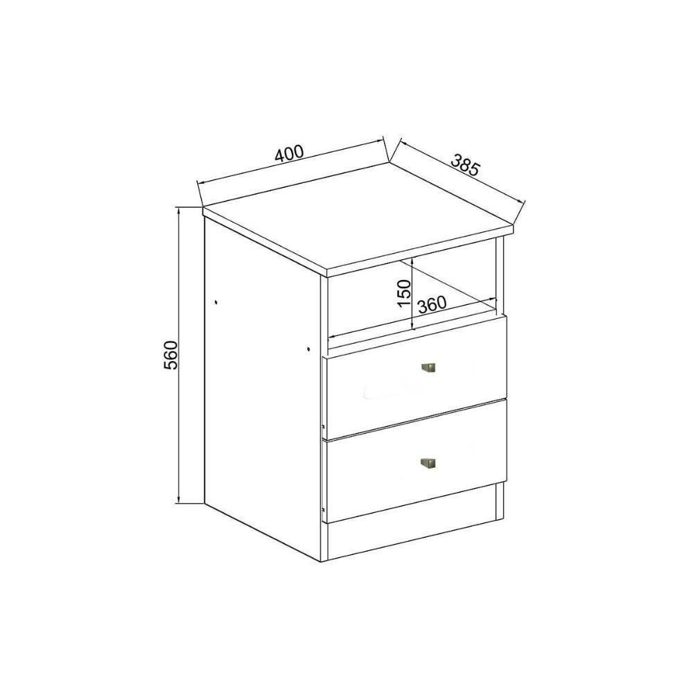 Mesa Cabeceira Irlanda C- 2 Gavetas Freijo - Genialflex - 2