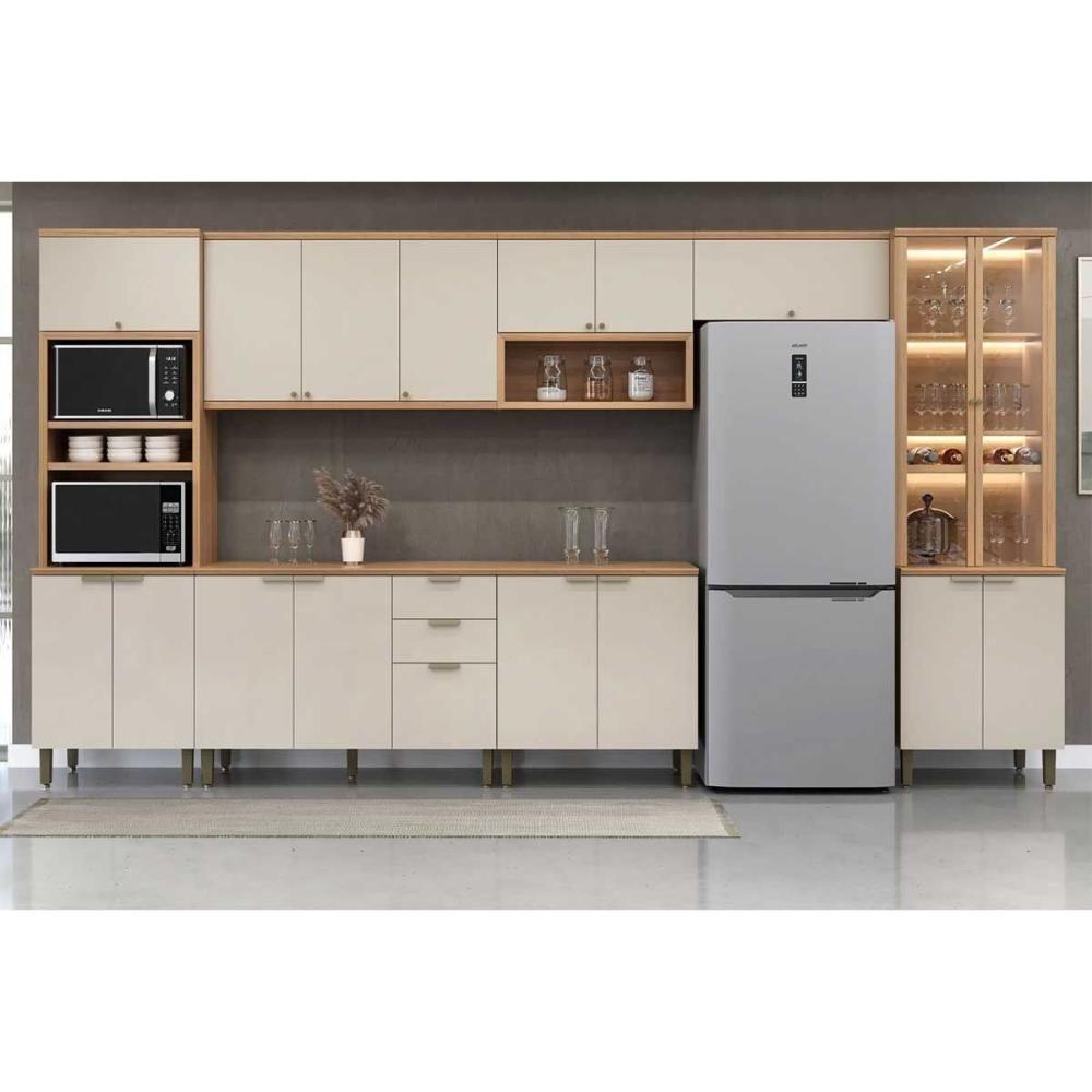 Balcão De Cozinha Selena C- 3 Porta E 2 Gavetas S- Tampo 120cm Jequitiba-off White Fosco - Linea Brasil - 8