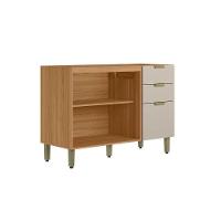 Balcão De Cozinha Selena C- 3 Porta E 2 Gavetas S- Tampo 120cm Jequitiba-off White Fosco - Linea Brasil - 3