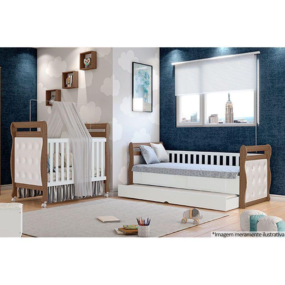 Cama Solteiro De Babá Maria C- 2 Gavetas E Auxiliar Branco-amendoa - Peroba - 7