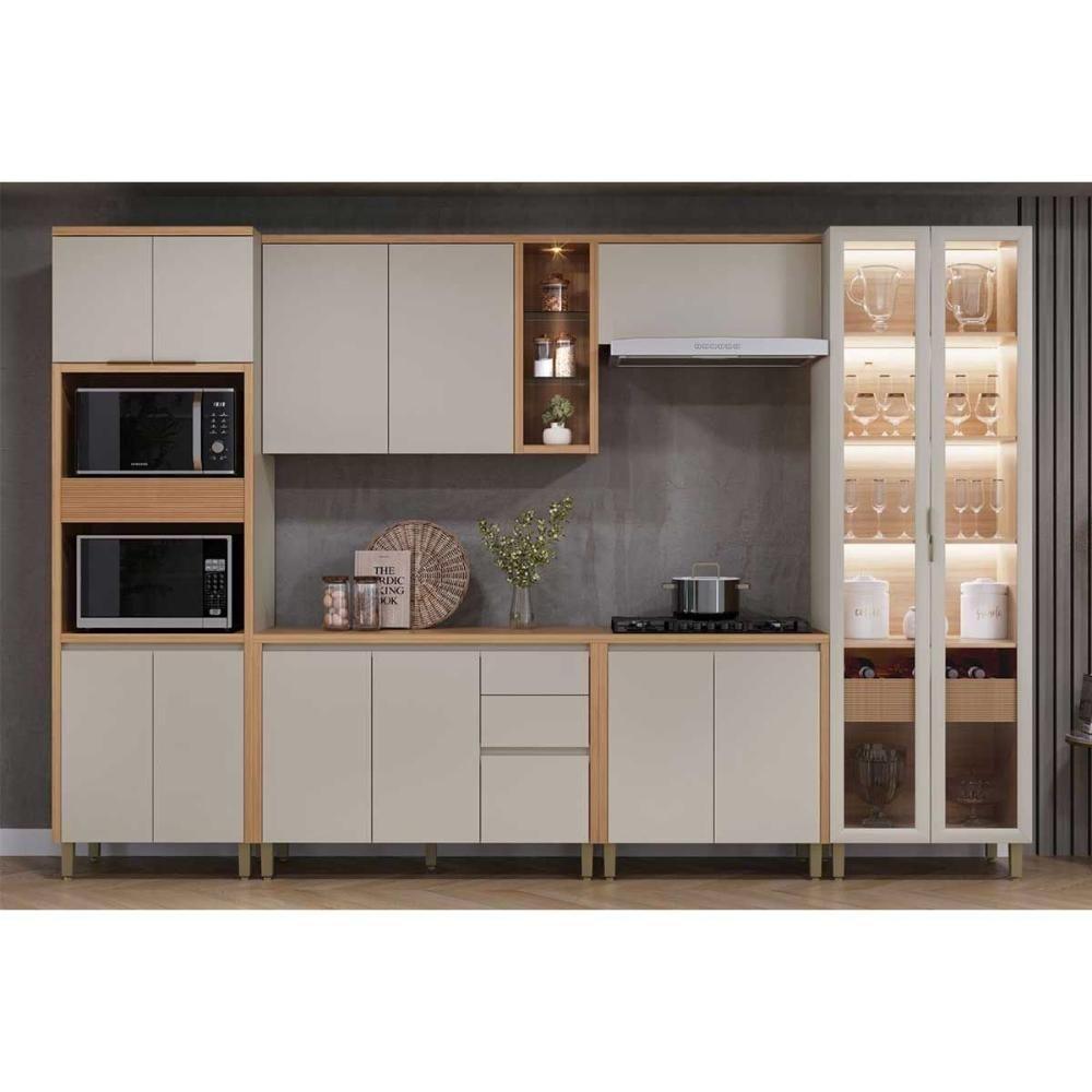 Balcão De Cozinha Allure C- 2 Portas E 3 Gavetas S- Tampo 120cm Jequitiba-gris Fosco - Linea Brasil - 7