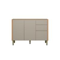 Balcão De Cozinha Allure C- 2 Portas E 3 Gavetas S- Tampo 120cm Jequitiba-gris Fosco - Linea Brasil