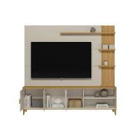 Estante P- Sala Até 70 Pol Napoli C- 3 Portas 4 Prateleiras E Led 193x200cm Tauari-off White Fosco - Linea Brasil