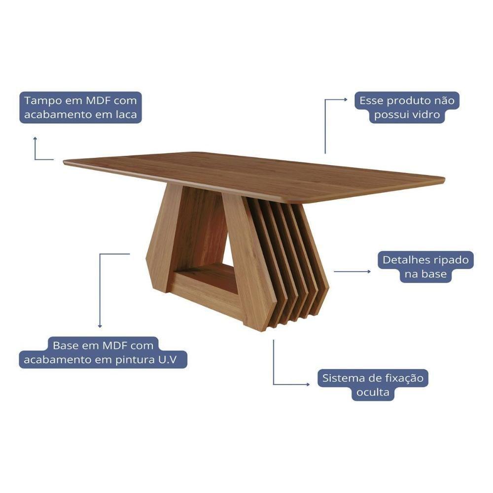 Mesa Multiuso Cozinha Agata C- Tampo Madeirado 180x90cm Cinamomo - Cimol - 2