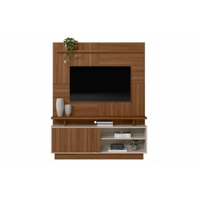 Estante P- Sala Até 60 Pol Viena C- 1 Porta E Pés 185x150cm Jatoba-off White - Linea Brasil