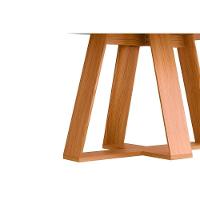 Mesa P- Cozinha Kiara C- Tampo Madeirado Vidro Curvo 160x90cm Cedro-off White - Dj Móveis