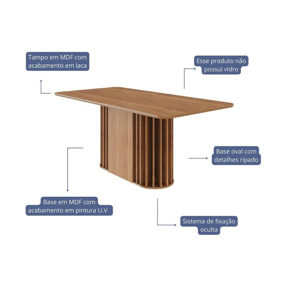 Mesa Multiuso Cozinha Julieta C- Tampo Madeirado 180x90cm Cinamomo - Cimol - 2