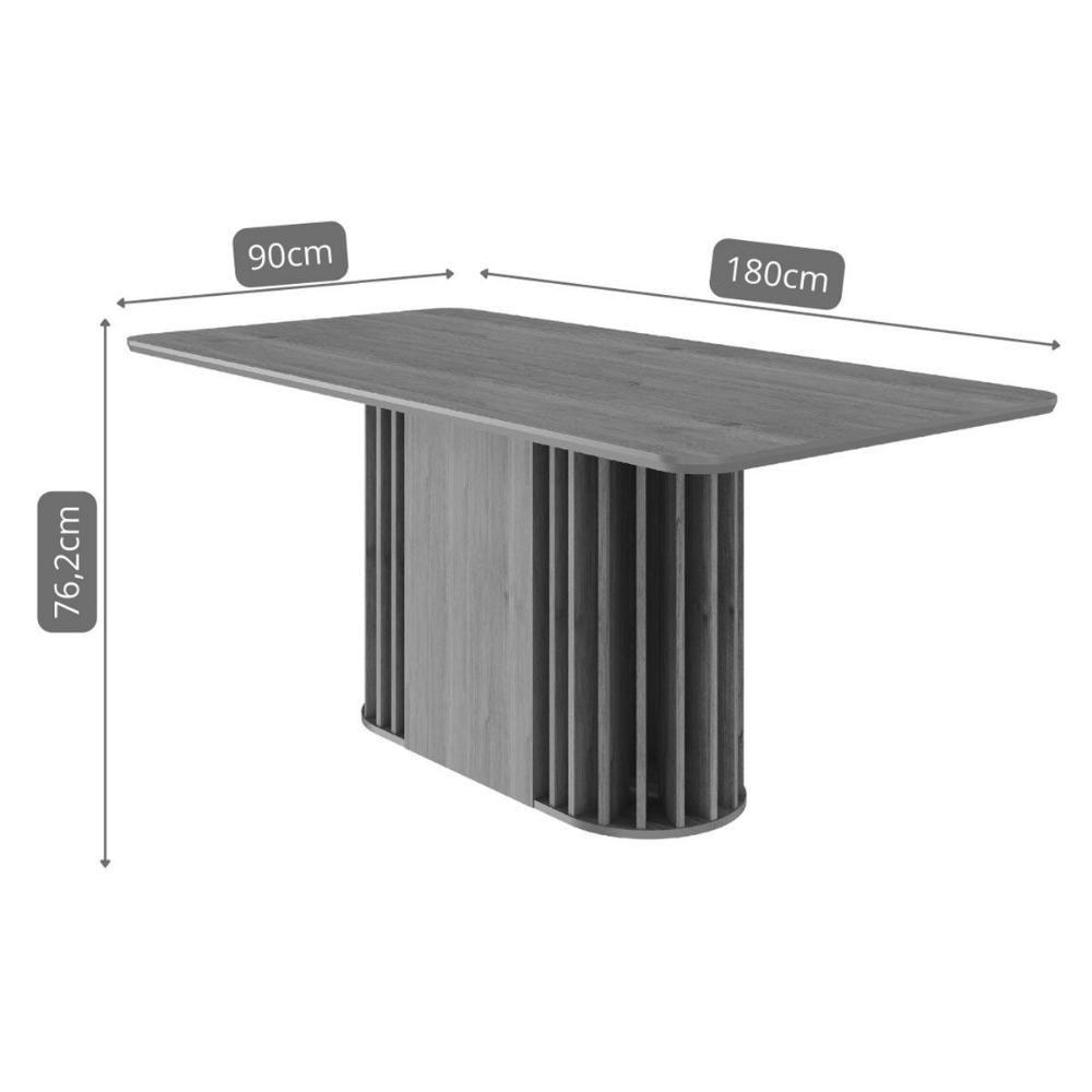 Mesa Multiuso Cozinha Julieta C- Tampo Madeirado 180x90cm Cinamomo - Cimol - 3