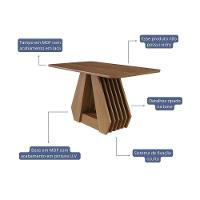 Mesa Multiuso Cozinha Agata C- Tampo Madeirado 130x80cm Cinamomo - Cimol - 2