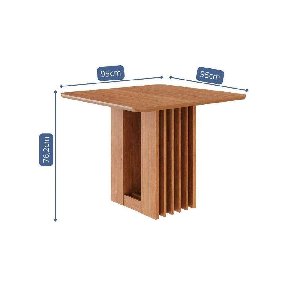 Mesa Multiuso Cozinha Ariela C- Tampo Madeirado 95x95cm Cinamomo - Cimol - 3