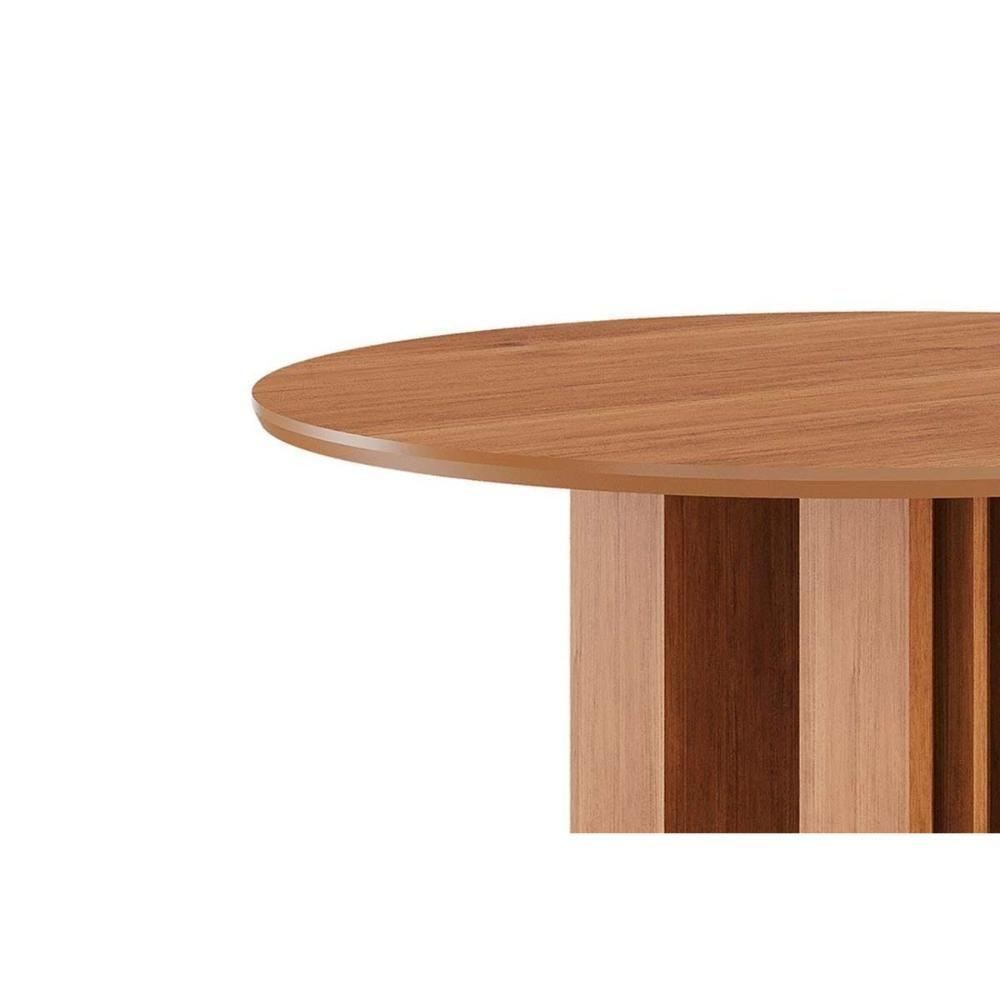Mesa P- Cozinha Ariela C- Tampo Madeirado Redondo 109x109cm Cinamomo - Cimol - 4