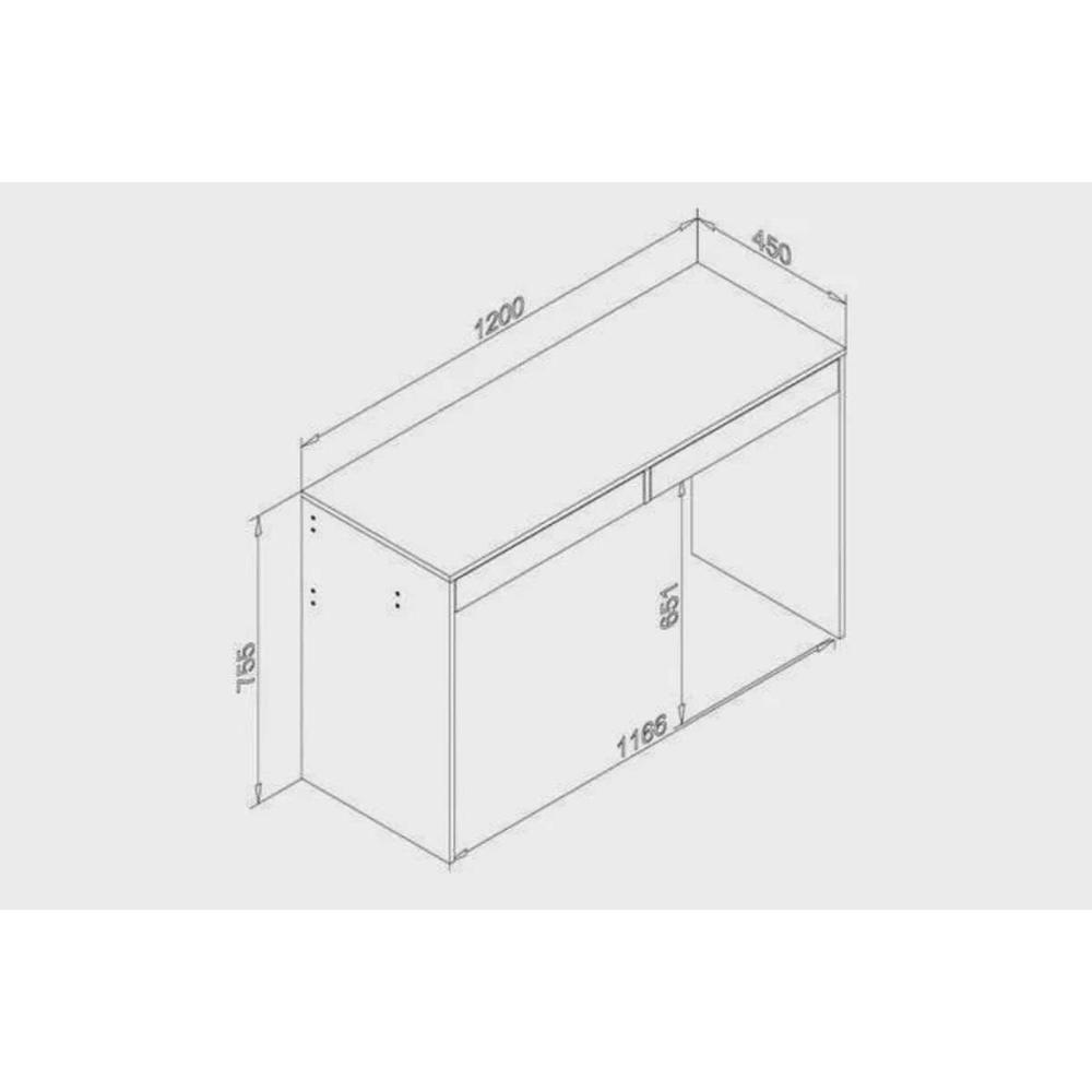 Mesa Computador Msm 439 C- 2 Gavetas Branco - Movelbento - 2