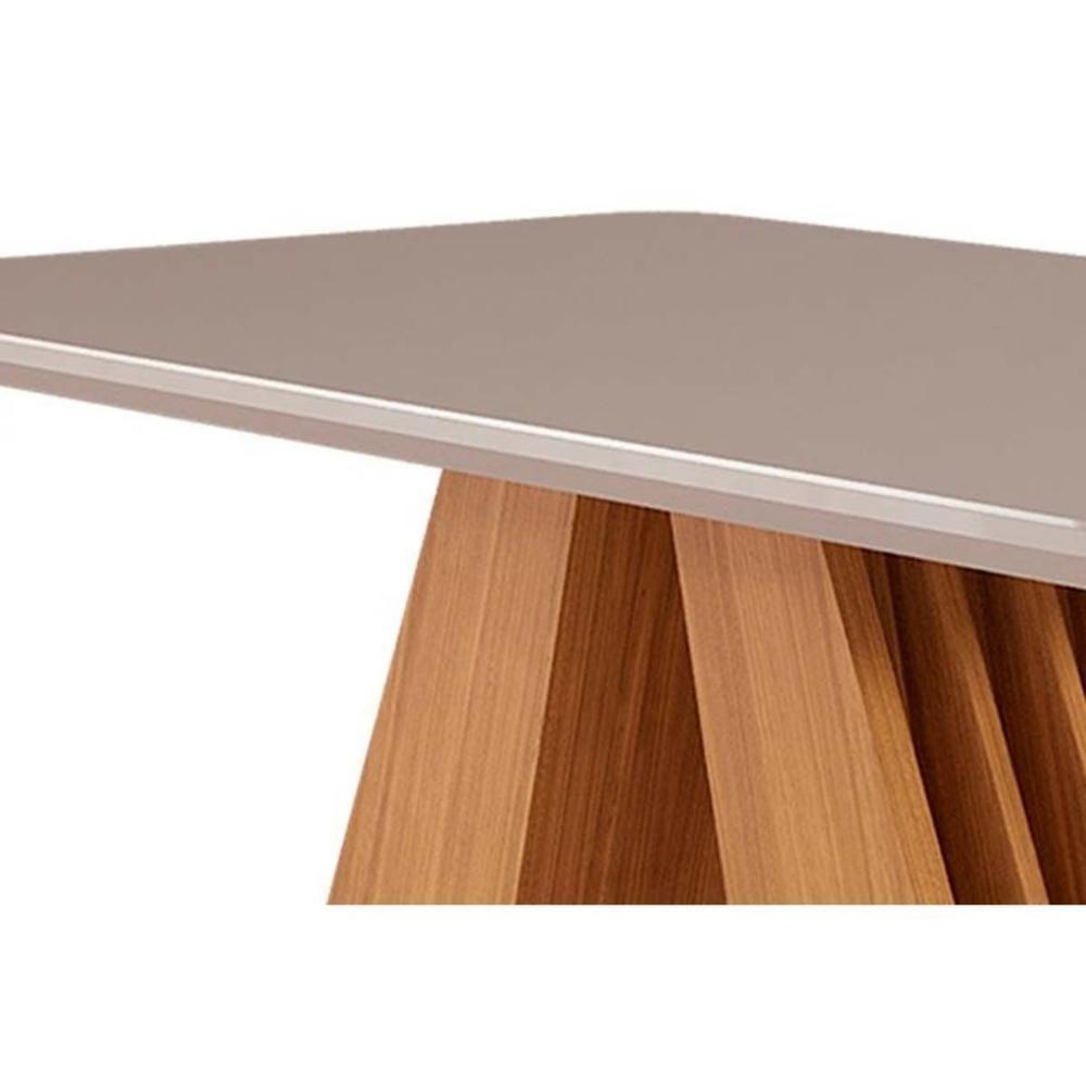 Mesa P- Cozinha ágata C- Tampo Madeirado C- Vidro 130x80cm Cinamomo-off White - Cimol - 5