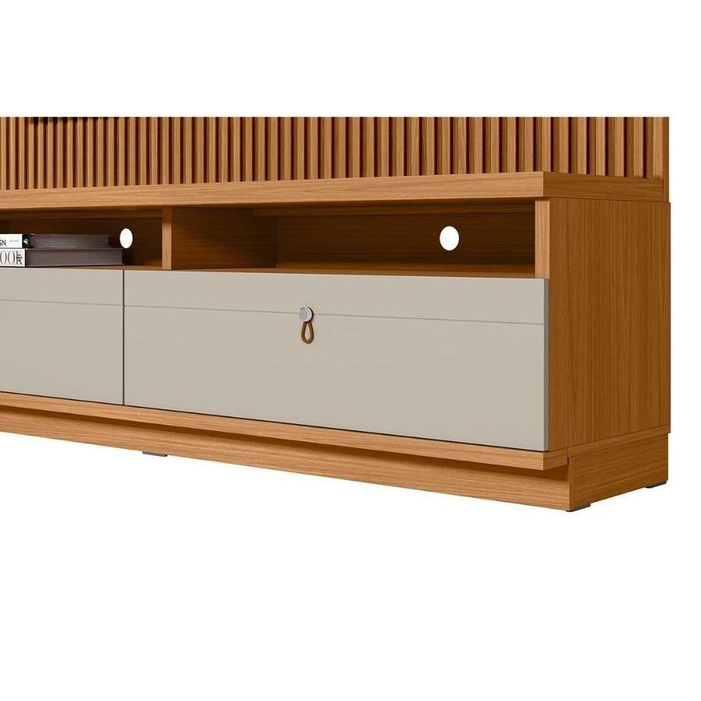 Estante P- Sala Até 75 Pol Ouro Preto C- 2 Gavetas 198x180cm Nature-off White - Linea Brasil - 4