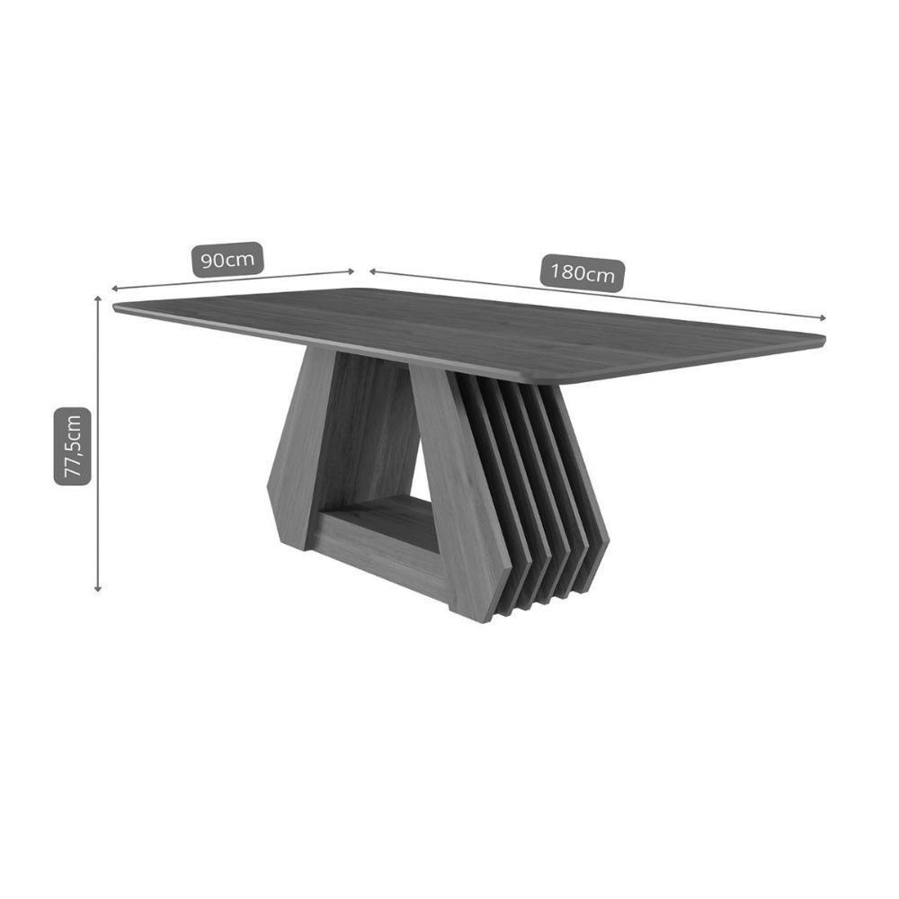 Mesa P- Cozinha Agata C- Tampo Madeirado 180x90cm Cinamomo - Cimol - 3