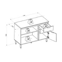 Balcão De Cozinha Modulado C- Tampo Selena C- 3 Porta E 2 Gavetas 120cm Jequitiba-off White Fosco - Linea Brasil - 2