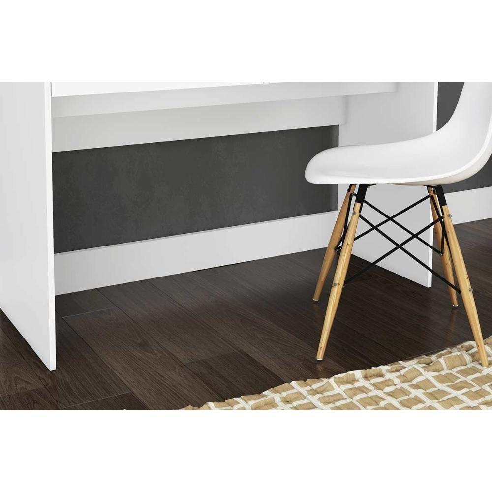Mesa De Computador Solteiro Msm 439 C- 2 Gavetas Branco - Movelbento - 4