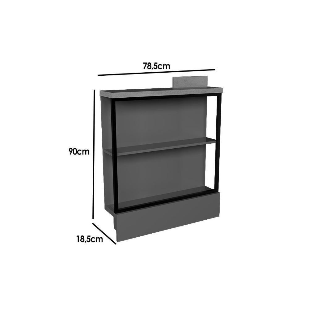 Balcão De Cozinha Modulado C- Tampo évora Ph 3070 C- 2 Prateleiras 78.5cm Verde-cinza Argila - Herval - 3