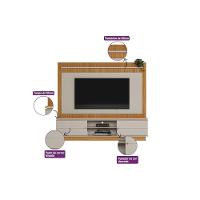 Estante P- Sala Até 75 Pol Guararapes C- 2 Portas 2 Prateleiras E Pés 191x215cm Nature-off White - Linea Brasil - 5