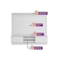 Estante P- Sala Até 75 Pol Guararapes C- 2 Portas 2 Prateleiras E Pés 191x215cm Nature-off White - Linea Brasil - 7