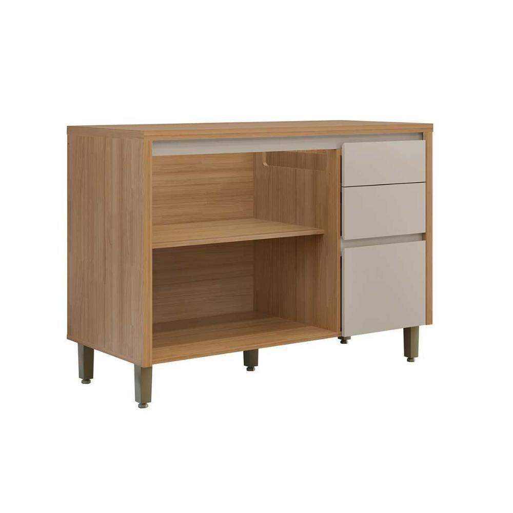 Balcão De Cozinha Modulado C- Tampo Allure C- 2 Portas E 3 Gavetas 120cm Jequitiba-gris Fosco - Linea Brasil - 3