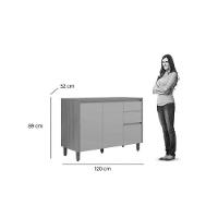 Balcão De Cozinha Modulado C- Tampo Allure C- 2 Portas E 3 Gavetas 120cm Jequitiba-gris Fosco - Linea Brasil - 2