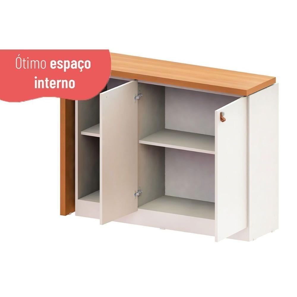 Mesa Escrivaninha Casal Versa Home C- 2 Portas Freijo-branco - Telasul - 5