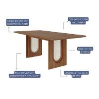 Mesa Multiuso Cozinha Valentina C- Tampo Madeirado 210x100cm Cinamomo - Cimol - 2