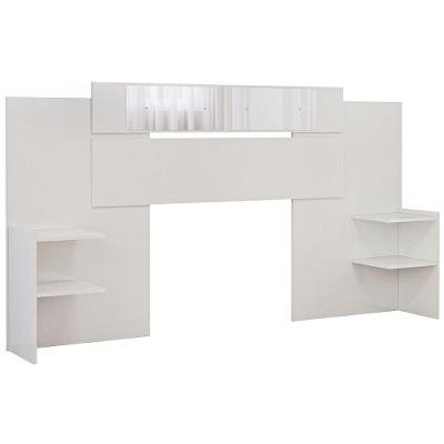 Painel Cama Box Madeirado Solteiro-casal-queen Mila C- Espelho Off White - Panan