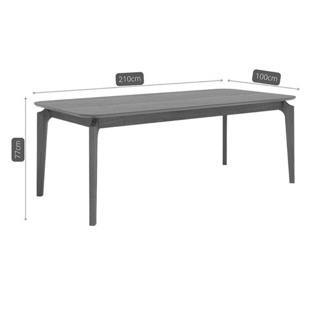 Mesa P- Cozinha Ficus Natuame C- Tampo Madeirado 210x100cm Carvalho-cinamomo - Cimol - 3