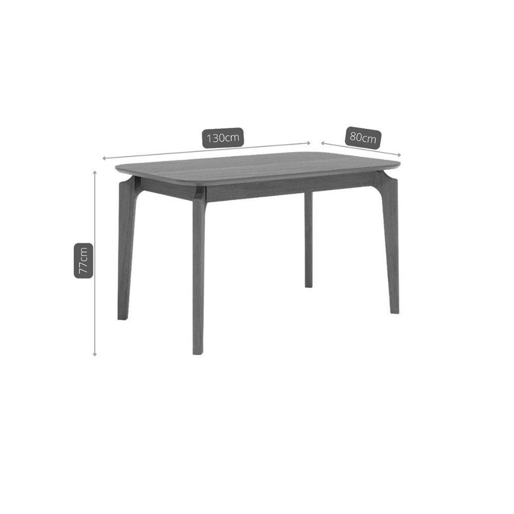 Mesa P- Cozinha Ficus Natuame C- Tampo Madeirado 130x80cm Carvalho-cinamomo - Cimol - 3