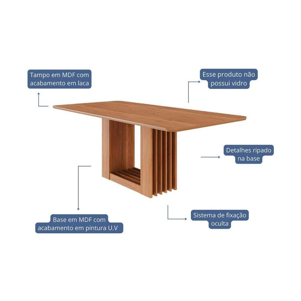 Mesa Multiuso Cozinha Ariela C- Tampo Madeirado 210x100cm Cinamomo - Cimol - 2