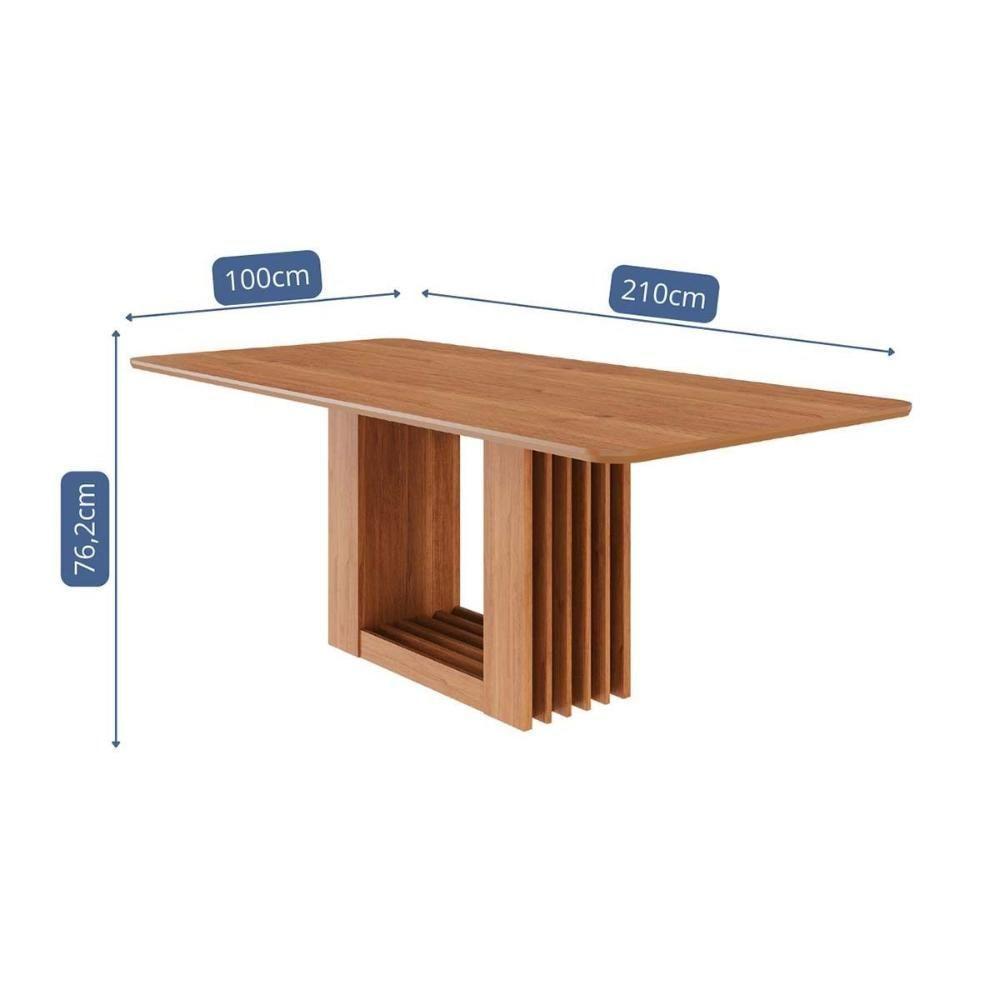 Mesa Multiuso Cozinha Ariela C- Tampo Madeirado 210x100cm Cinamomo - Cimol - 3