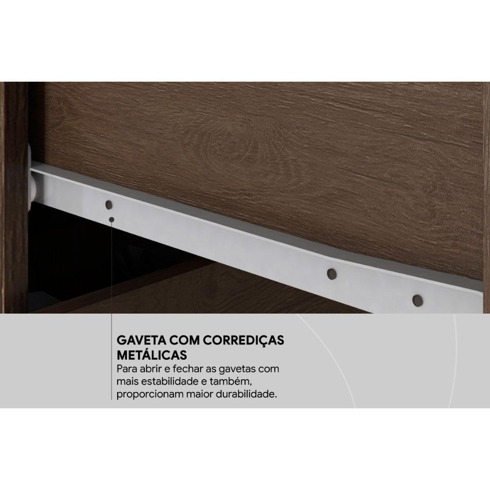 Painel Cama Box Madeirado Casal Triunfo C- 2 Mesas E 2 Gavetas Cafe Touch - Demóbile - 4