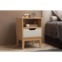 Mesa Cabeceira Infantil Mb 1095 C- 1 Gaveta Mel-off White - Movelbento - 1