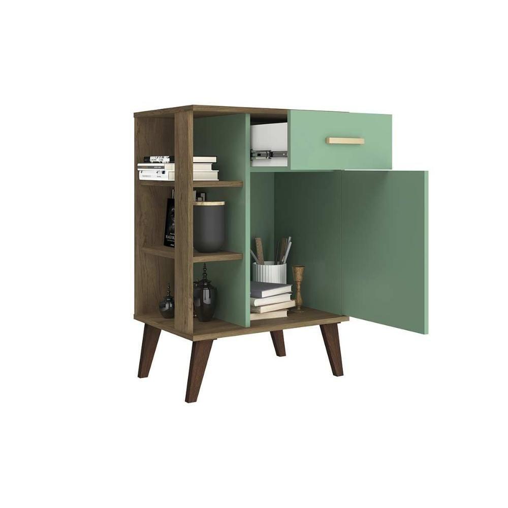 Balcão De Cozinha Modulado Retrô C- 1 Porta E 1 Gaveta 53cm Mel-branco - Movelbento - 3