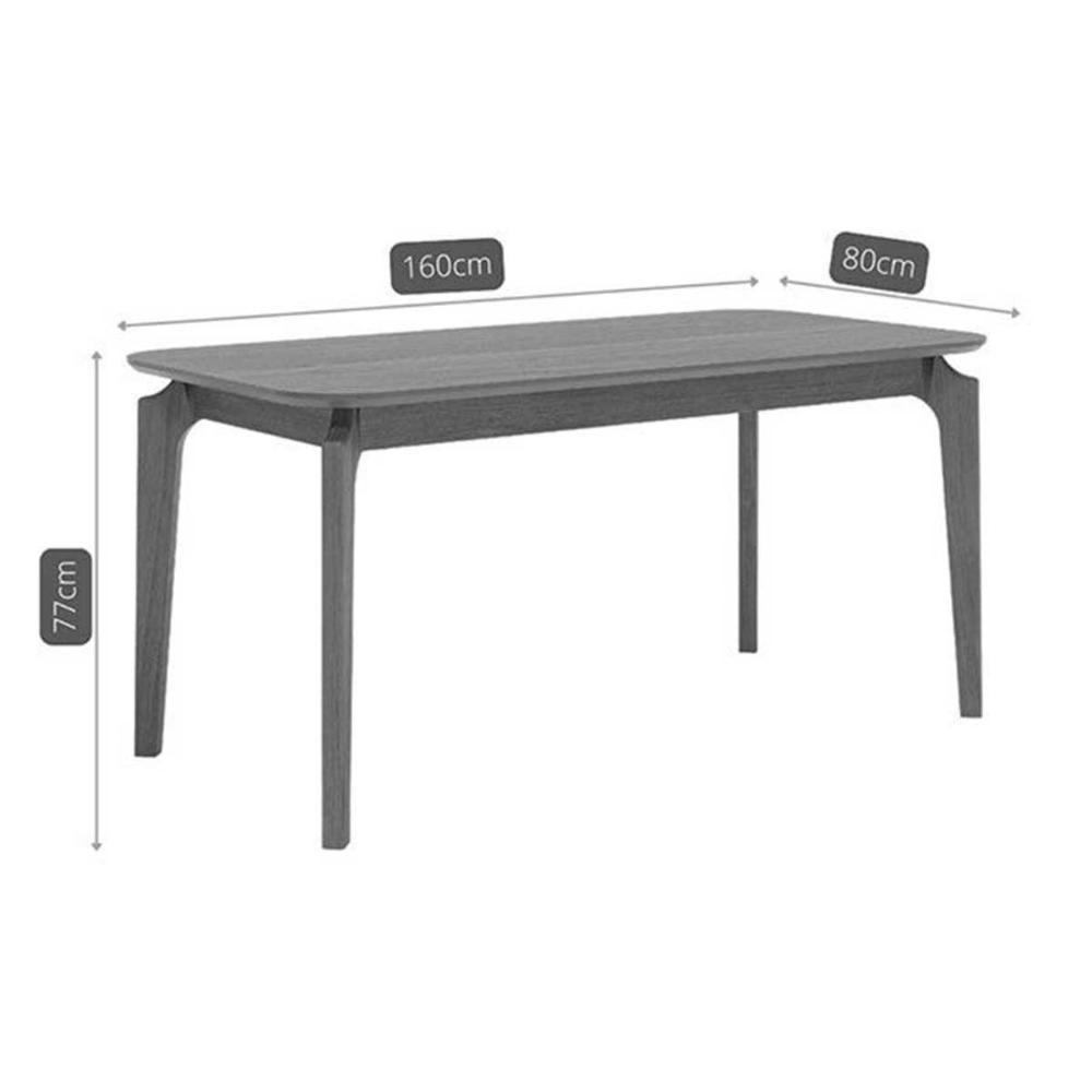 Mesa P- Cozinha Ficus Natuame C- Tampo Madeirado 160x80cm Carvalho-cinamomo - Cimol - 3