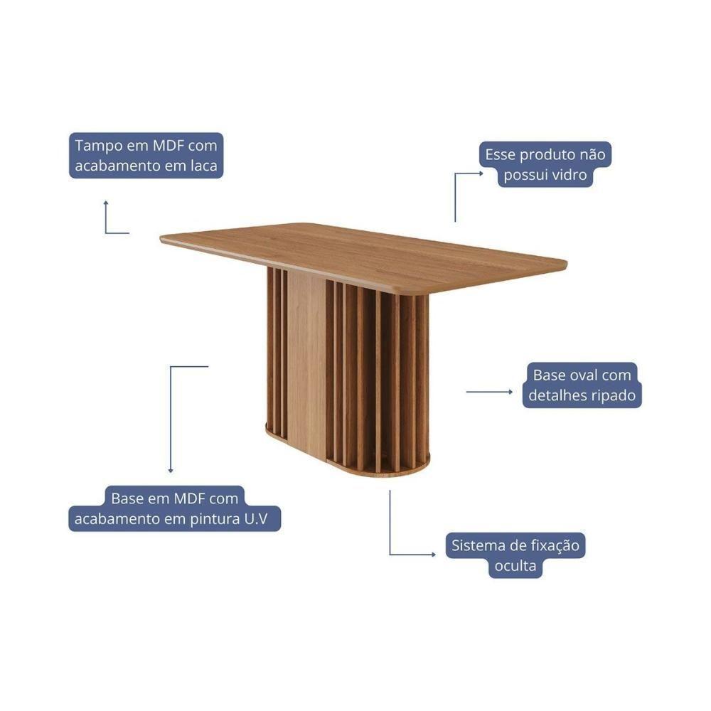 Mesa P- Cozinha Julieta C- Tampo Madeirado 160x80cm Cinamomo - Cimol - 2