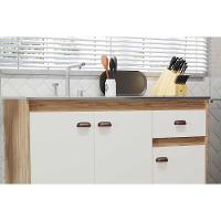 Balcão De Cozinha Modulado Torino C- 3 Portas E 1 Gaveta S- Tampo 120cm Mel - Movelbento