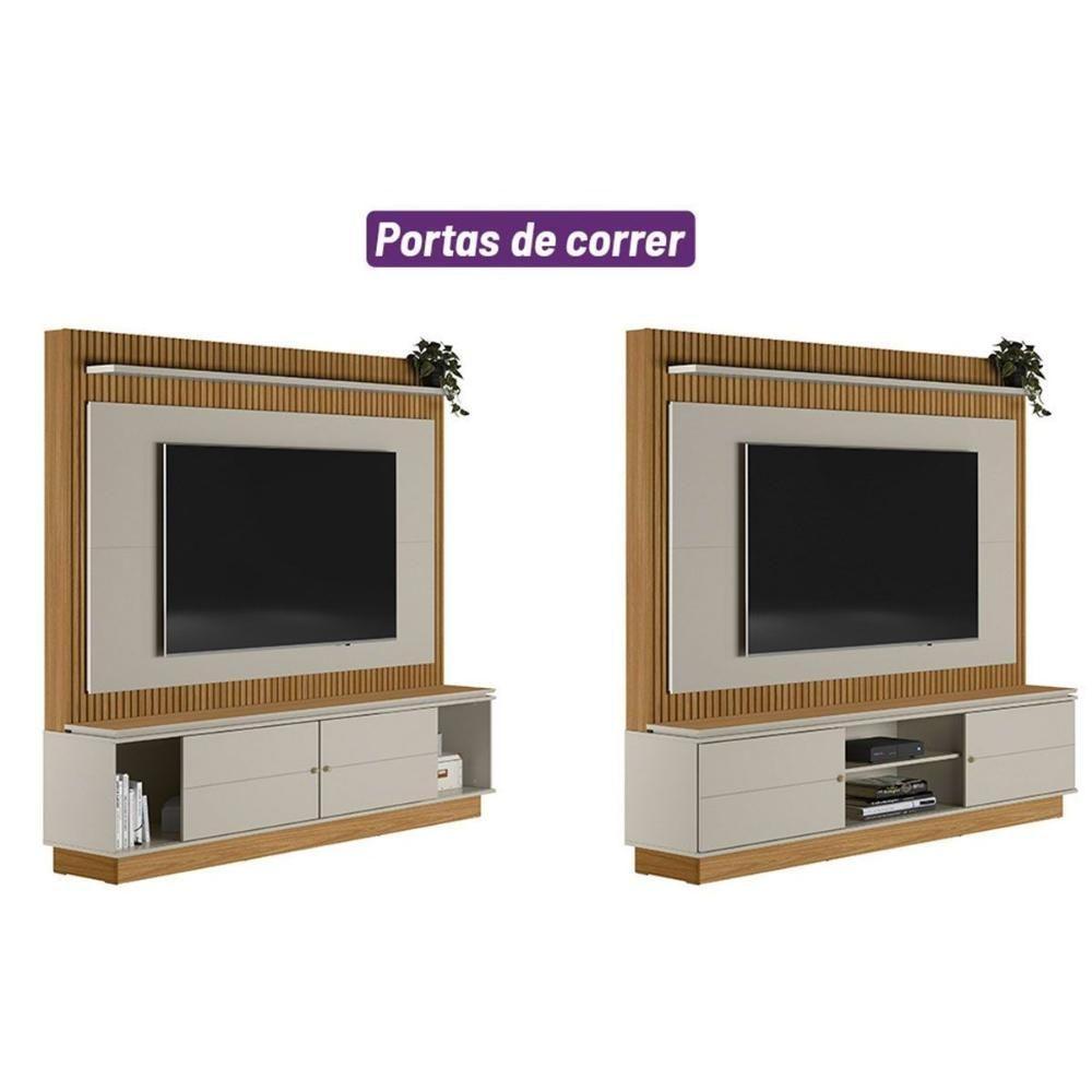 Estante P- Sala Até 75 Pol Guararapes C- 2 Portas E 2 Prateleiras 191x215cm Nature-off White - Linea Brasil - 4