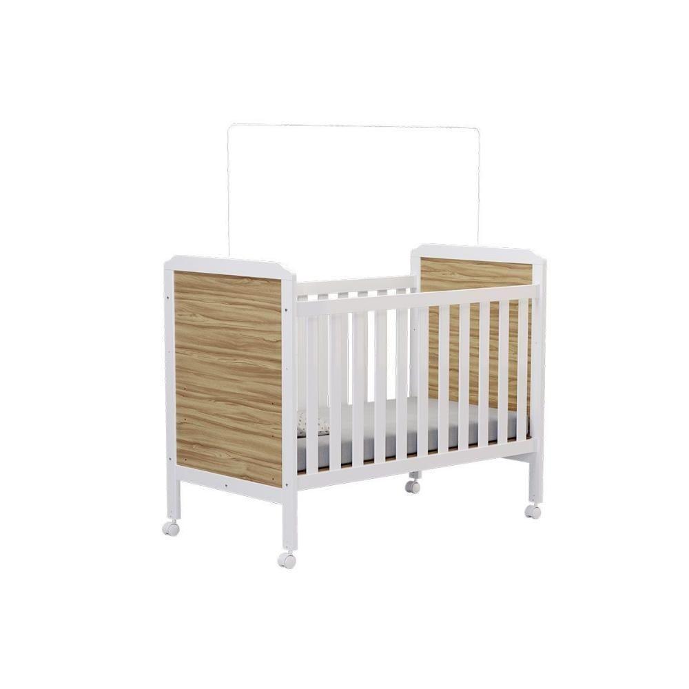 Berço - Mini Cama Infantil Cloe 2 Em 1 Branco-amendoa - Peroba - 1