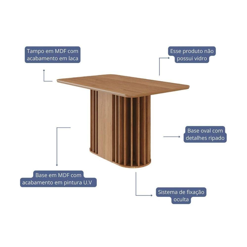 Mesa Multiuso Cozinha Julieta C- Tampo Madeirado 130x80cm Cinamomo - Cimol - 2