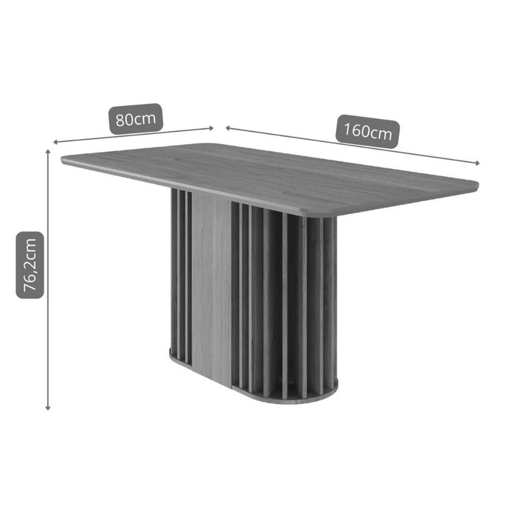 Mesa Multiuso Cozinha Julieta C- Tampo Madeirado 160x80cm Cinamomo - Cimol - 3
